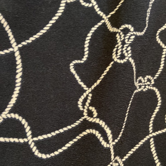 Talbots navy nautical white rope wide leg drawstring preppy vacation pants 6 - Picture 2 of 4